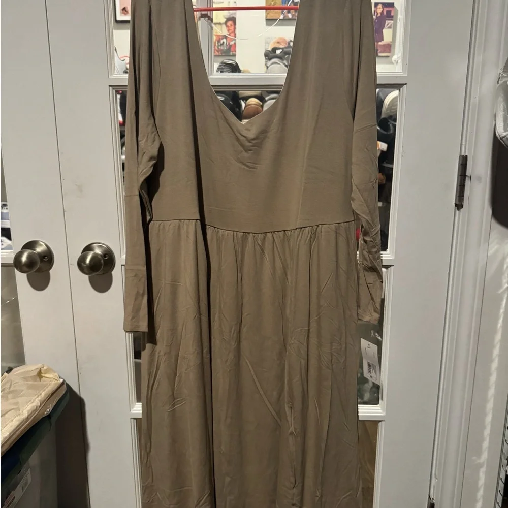 Brand new Size 4x A New Day Tan Long Dress - Picture 2 of 3